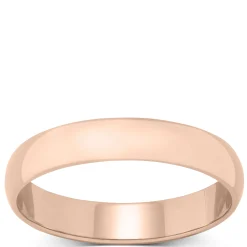 Rose Gold Polished Rounded 4mm Band 18K Discount
