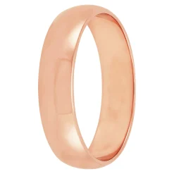 Rose Gold Polished Rounded 5mm Band 14K Discount