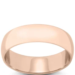 Rose Gold Polished Rounded 6mm Band 14K Outlet