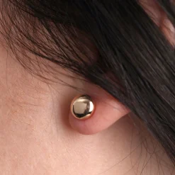 Rose Gold Stud Earring 14K, 8mm Best