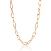 Toscano Rose Gold Oval Paperclip Chain Necklace 14K, 20" Clearance