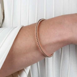 Toscano Rose Gold Stretchy Bangle Bracelet 14K