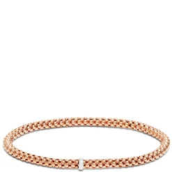 Toscano Rose Gold Stretchy Bangle Bracelet 14K
