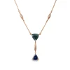 Rose Gold Trillion Gemstone & Diamond Twist "Y" Drop Necklace 14K Online