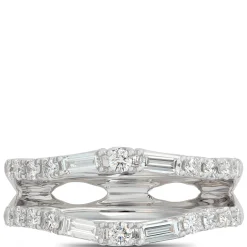 Round and Baguette Diamond Ring Enhancer in 14K White Gold Online