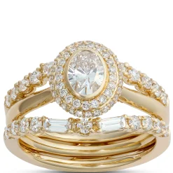 Round and Baguette Diamond Ring Guard, 14K Yellow Gold Best