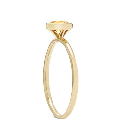 Round Bezel Set Citrine Ring, 14K Discount