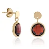 Round Bezel Set Garnet Earrings 14K Online