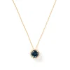 Round Blue Topaz and Diamond Pendant, 14K Yellow Gold Hot