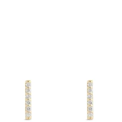 Round Diamond Bar Earrings, 14K Yellow Gold Clearance