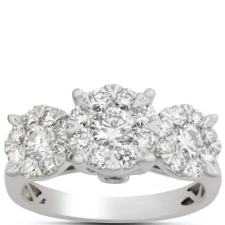 Round Diamond Engagement Ring, 14K White Gold New