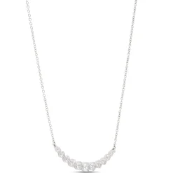 Round Diamond in Graduated Sizes Necklace, 18K White Gold Clearance