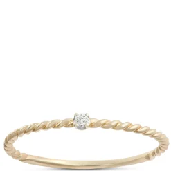 Round Diamond Promise Ring, 14K Yellow and White Gold Hot