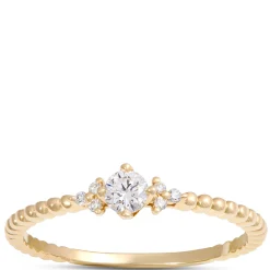 Round Diamond Ring, 14K Yellow Gold Best