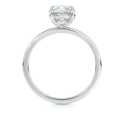 Round Diamond Solitaire Ring, 18K White Gold Outlet