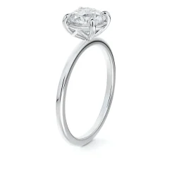 Round Diamond Solitaire Ring, 18K White Gold Outlet