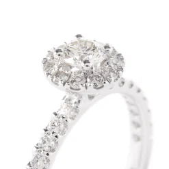Round Diamond Wedding Band, 14K White Gold New