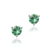 Round Emerald Studs, 14K White Gold Discount
