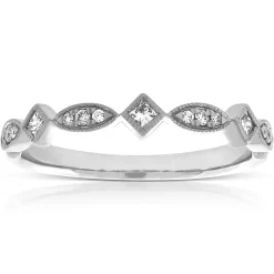 Round & Princess Cut Diamond Band 14K Hot