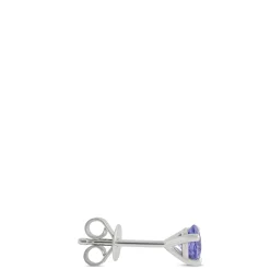 Round Tanzanite Studs, 14K White Gold Online