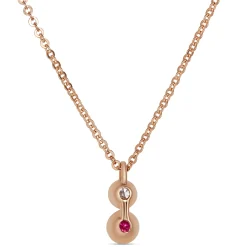 Ruby and Diamond Pendant, 14K Rose Gold Outlet