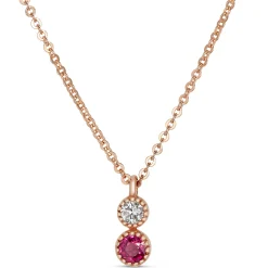 Ruby and Diamond Pendant, 14K Rose Gold Outlet