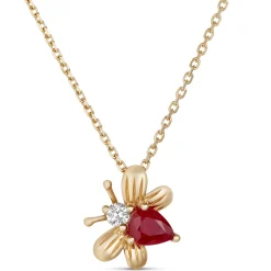 Ruby Bumble Bee Pendant, 14K Yellow Gold Outlet