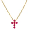 Ruby Cross Pendant, 14K Yellow Gold Best