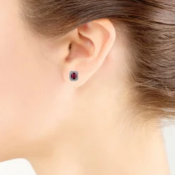 Ruby & Diamond Earrings 14K Discount