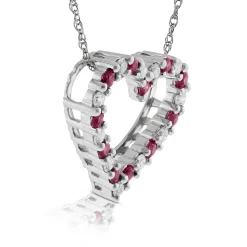 Ruby & Diamond Heart Pendant 14K