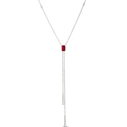Ruby & Diamond Stationary Lariat Necklace 14K Sale
