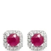 Rudy Studs with Diamond Halo, 14K White Gold Sale