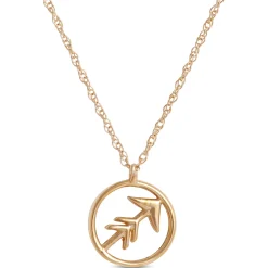 Sagittarius Zodiac Sign Pendant Necklace, 14K Yellow Gold Discount