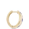 Sapphire and Diamond Huggie Hoop Earrings, 18K Yellow Gold Clearance