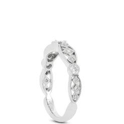 Scalloped Diamond Band, 14K White Gold Clearance