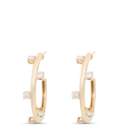 Scattered Diamond Hoops, ½ Carat Total Weight, 14K Yellow Gold Best