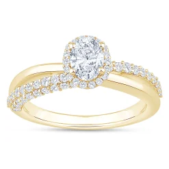 Split-Shank Oval Diamond Engagement Ring, 14k Yellow Gold Online