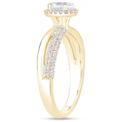 Split-Shank Oval Diamond Engagement Ring, 14k Yellow Gold Online