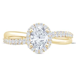 Split-Shank Oval Diamond Engagement Ring, 14k Yellow Gold Best