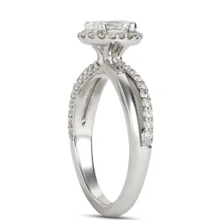 Split-Shank Oval Diamond Engagement Ring, 14k White Gold Best