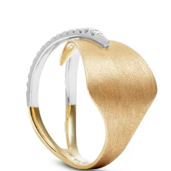Split Shank Two-Tone Diamond Ring, 14K Mixed Gold Sale