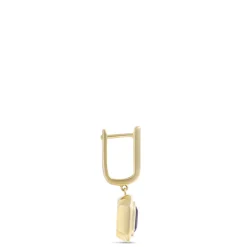 Square Amethyst Earrings, 14K Yellow Gold Discount