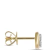 Square Ruby and Round Diamond Studs, 14K Yellow Gold Online