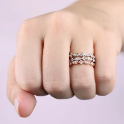 Stackable Geometric Diamond Band, 1/10 cttw New