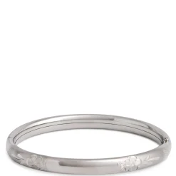 Stainless Steel Baby Bangle with Floral Engraving Clearance