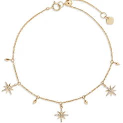 Star Cluster Diamond Dangles Bracelet, 14K Yellow Gold Sale