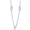 12 Station Bezel Set Diamond Necklace, 14k White Gold Sale