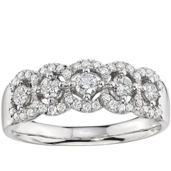 5-Stone Diamond Halo Ring 14K Online
