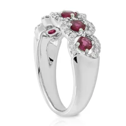 5-Stone Ruby & Diamond Ring 14K Hot