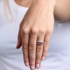 5-Stone Ruby & Diamond Ring 14K Hot